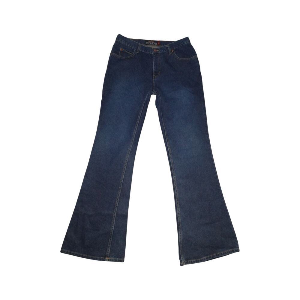 RoxyJean by Quiksilver Women’s Flare Jeans Size 11 Blue Y2K Low Rise Denim